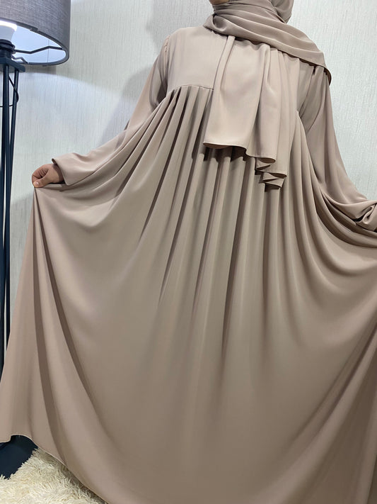 Nisa Model Tesettür Elbise - Bej / Arzumca