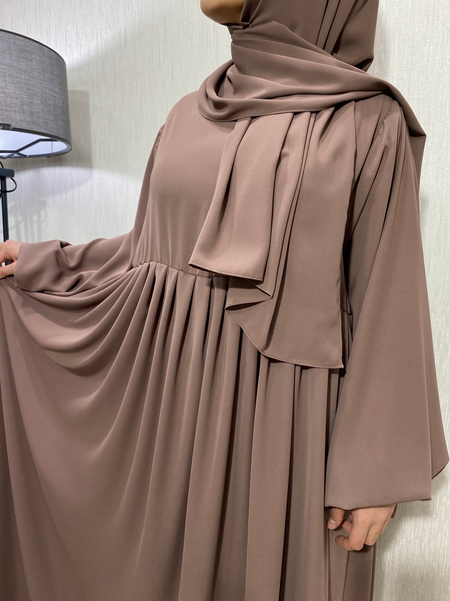Nisa Model Tesettür Elbise - Vizon / Arzumca