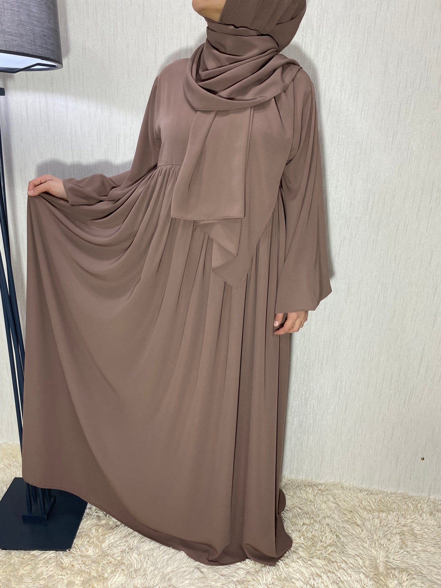Nisa Model TAKIM - Vizon (Elbise ve Şal) / Arzumca