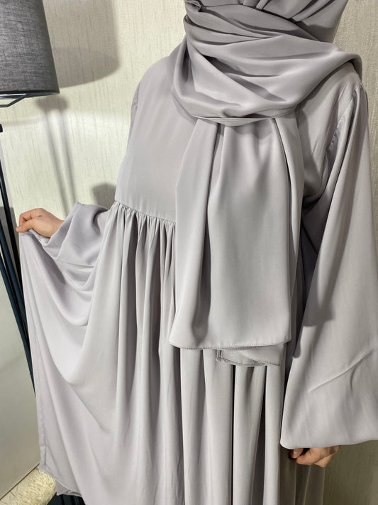 Nisa Model TAKIM - Açık Gri (Şal - Elbise) / ARZUMCA