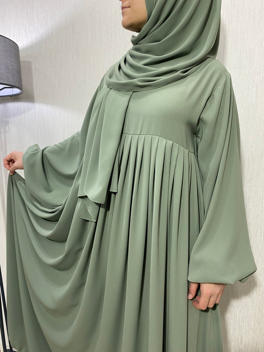 Nisa Model Tesettür Elbise - Mint Yeşili / Arzumca